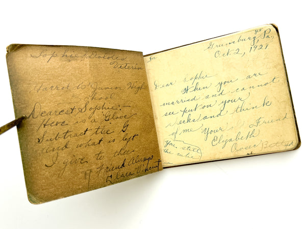 Pair of salty autograph books belonging to Sophie, a junior high student from Greensburg, PA.