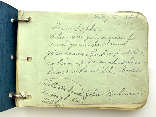 Pair of salty autograph books belonging to Sophie, a junior high student from Greensburg, PA.