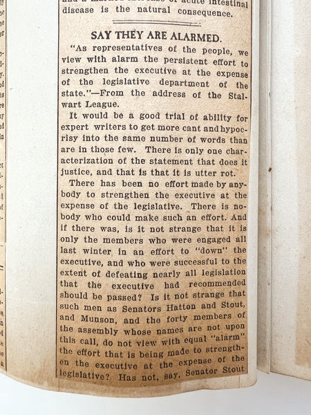 Wisconsin newspaper man's scrapbook 1895-1901, much from the inaugural issues of the Milwaukee 'Free Press'