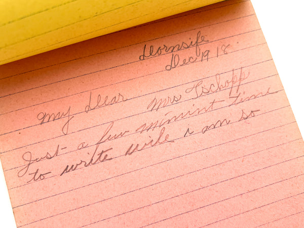 Child's multicolor notebook with WWI-era jottings