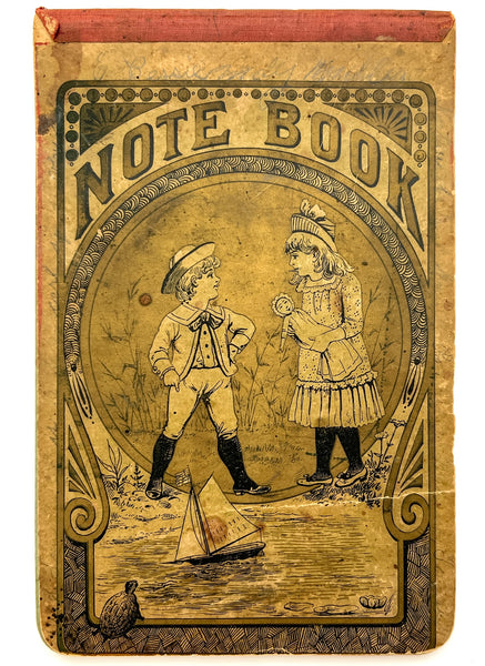 Child's multicolor notebook with WWI-era jottings