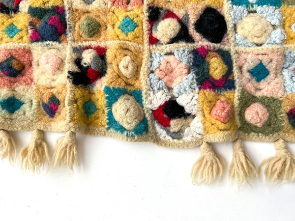 Felted crochet granny square afghan