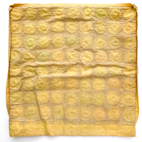 Yoyo stitched fabric cover, ca. 1930