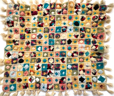 Felted crochet granny square afghan