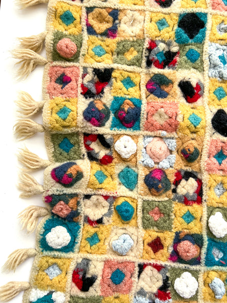 Felted crochet granny square afghan