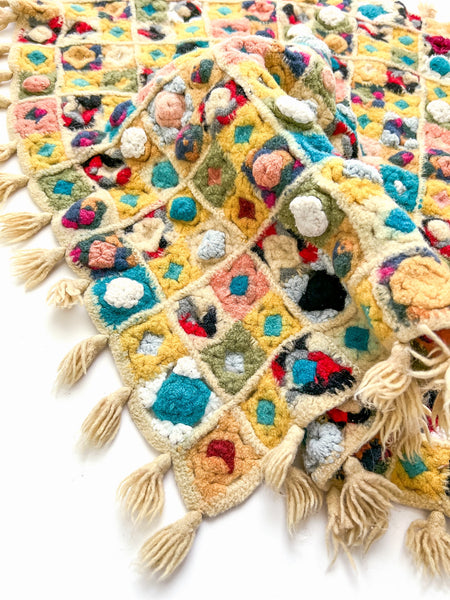 Felted crochet granny square afghan