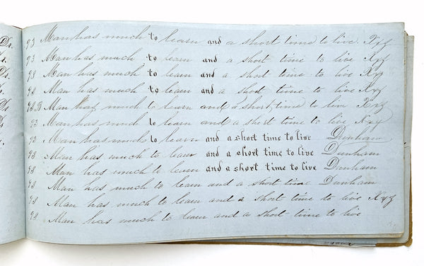 Janette Shipman's copy book from paid study under S. Lee Lyman, September 17, 1855.