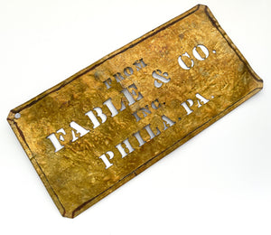 Brass shipping stencil, Fable & Co., Philadelphia