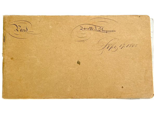 Janette Shipman's copy book from paid study under S. Lee Lyman, September 17, 1855.