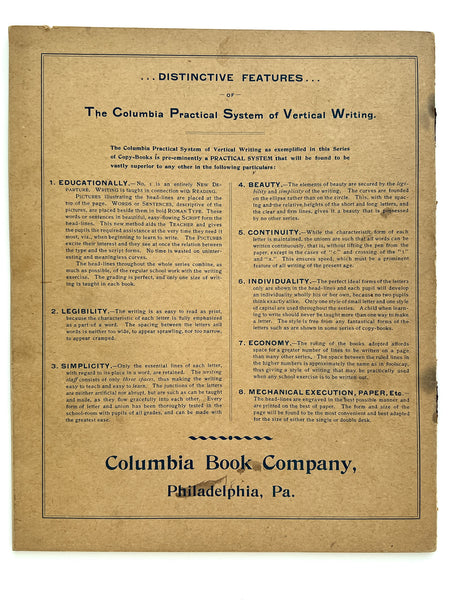 1898 - No. 2 Columbia Practical System Vertical Writing