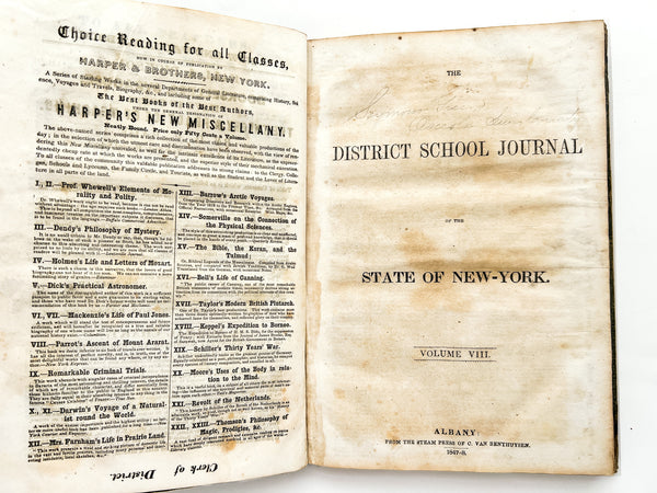District School Journal of the State of New York, 1847-1848 (14 issues)