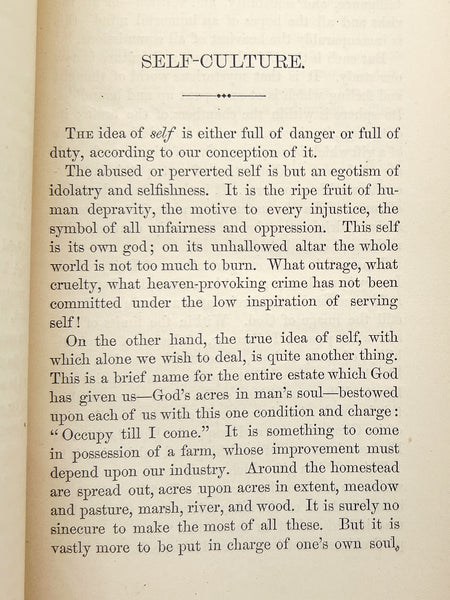 Self-Culture: A Lecture to Young Men