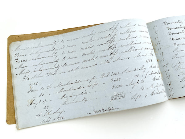 Janette Shipman's copy book from paid study under S. Lee Lyman, September 17, 1855.