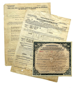 Prescription Blank, National Prohibition Act (1926) [with] "Permit to Purchase" [and] authorization letter (1928)