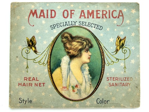 Maid of America: Specially selected real hair net, sterilized, sanitary