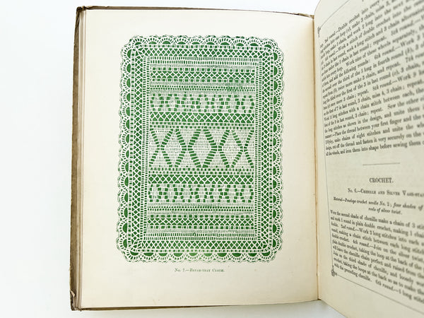 The Lady's Album of Fancy Work; Consisting of novel, elegant and useful designs in knitting, netting, crochet and embroidery with clear and explicit directions for working the patterns.