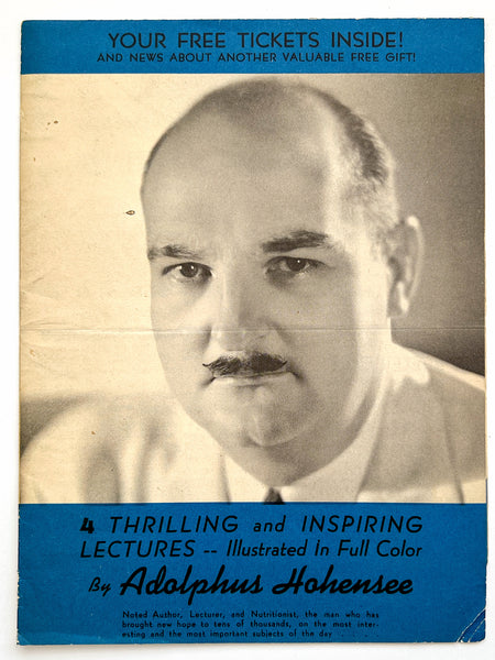 Adolphus Horhensee Circular advertisement "4 Thrilling and Inspiring Lectures..."