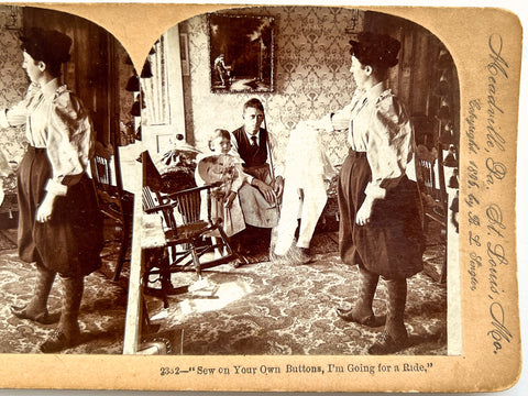Sew on Your Own Buttons, I'm Going for a Ride (Keystone View Co. 2332)