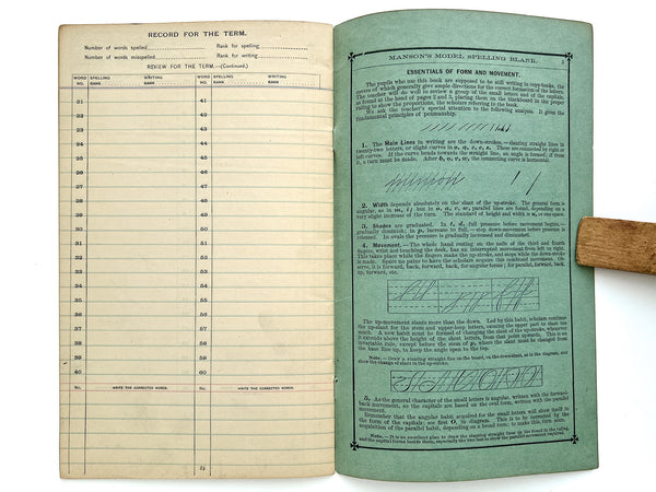 1885 - Manson's Five Cent Model Spelling Blank designed for exercises in written spelling