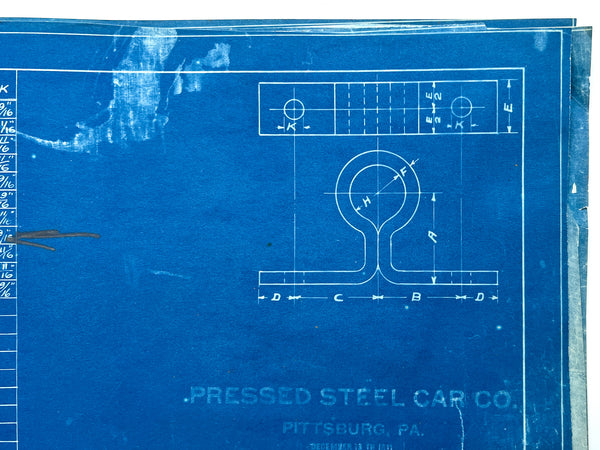 Pressed Steel Car Co. Pittsburg, Pa. Series of mechanical blueprints