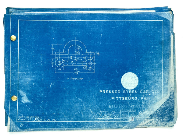 Pressed Steel Car Co. Pittsburg, Pa. Series of mechanical blueprints