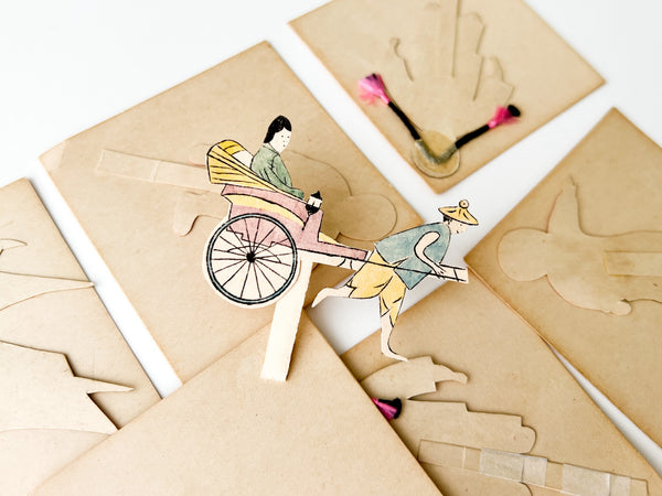 Chinese paper doll cards in original box