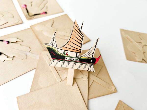 Chinese paper doll cards in original box