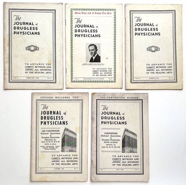 Five issues of The Journal of Drugless Physicians, 1939-1940