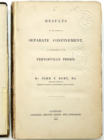 Results of the System of Separate Confinement, as Administered at the Pentonville Prison