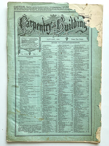 Carpentry and Building, No. 85 (Vol. VIII, No. 1, January 1886)