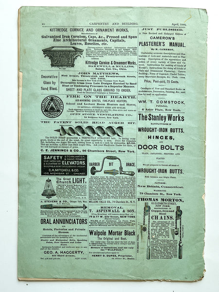 Carpentry and Building, No. 52 (Vol. V, No. 4. April, 1883)