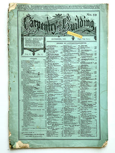 Carpentry and Building, No. 59 (Vol. V, No. 11. November, 1883)