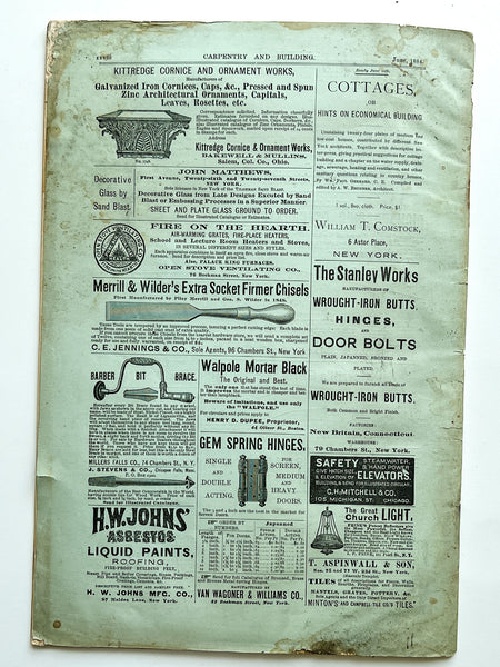 Carpentry and Building, No. 66 (Vol. VI, No. 6, June 1884)