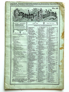 Carpentry and Building, No. 66 (Vol. VI, No. 6, June 1884)