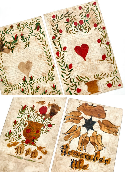 Illustrated manuscript token of remembrance, friendship, and hedged professions of love