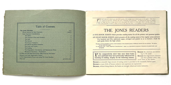 The Jones Readers (prospectus with pasted clippings against animal cruelty)