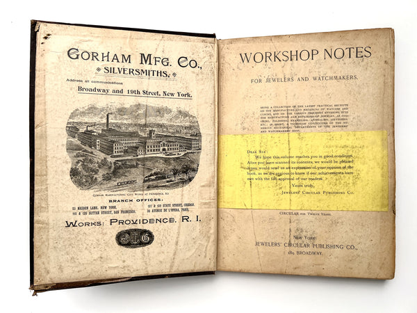 Workshop Notes for Jewelers and Watchmakers...
