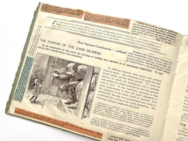 The Jones Readers (prospectus with pasted clippings against animal cruelty)