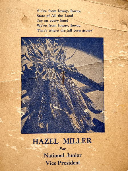Hazel Miller for National Junior Vice President (campaign paddle fan)