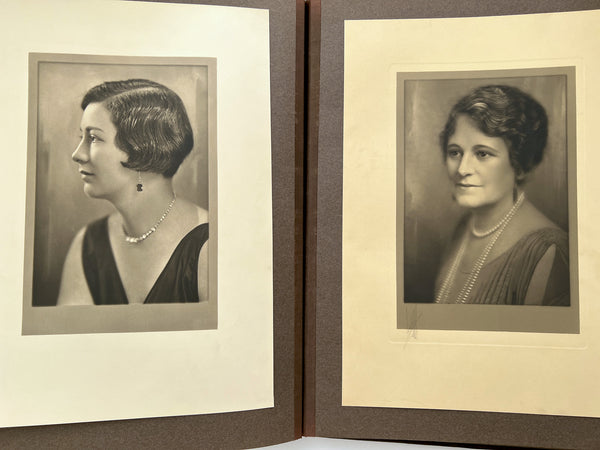 Massive 1920s Photography studio album with 46 portraits of women (in well-draped fabrics)