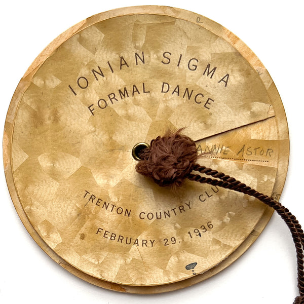 Ionian Sigma Formal Dance, Trenton Country Club, February 29, 1936.