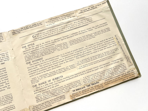 The Jones Readers (prospectus with pasted clippings against animal cruelty)