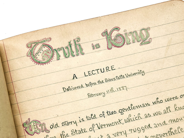 “A Book of Questions, a.d. 1880.” Two lectures delivered by Rev. William J. Skillman at Sioux Falls, 1887-1889.
