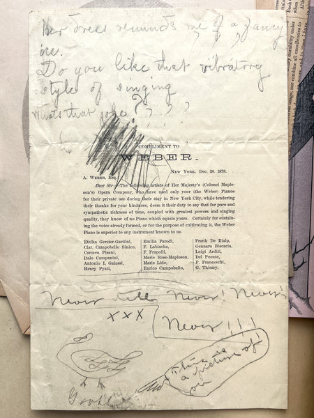 Gilded Age scrapbook of Brooklyn & NYC theater bills and ephemera, ca. 1873-1881, including rare Edwin Booth and Wallack’s Theatre publications (plus Gilbert & Sullivan, Sarah Bernhardt, and Brooklyn Theatre before it burned)