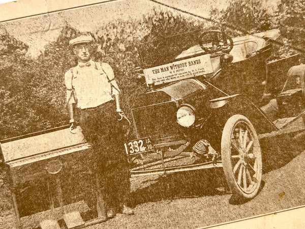 "This is a sample of my writing" postcard of M. E. Ferris of Clarinda, Iowa.