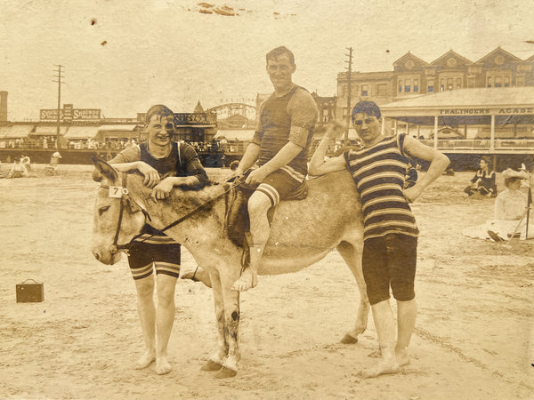 Atlantic City donkey ride, ca. 1900