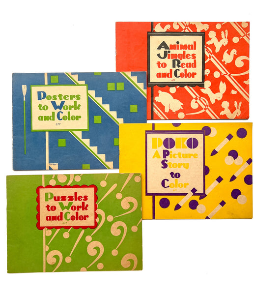 Four (4) Whitman series 677 Books to Color and Read