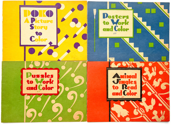 Four (4) Whitman series 677 Books to Color and Read