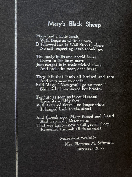 If, As and When: Passing Thoughts on Human Nature in Finance (Number Five, June, 1930)