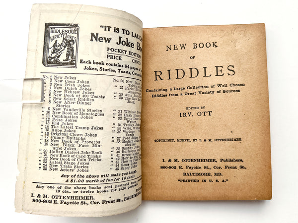 New Book of Riddles (cover title: Select Riddles)